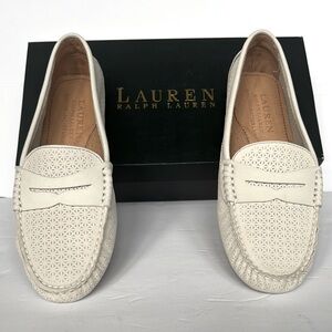 LAUREN RALPH LAUREN Camila Women's Light Ivory Loafers Slip On Size 6B NEW